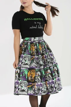 Women Hell Bunny Midi Skirts<Be Afraid 50'S Skirt