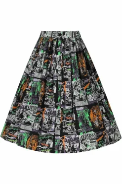 Women Hell Bunny Midi Skirts<Be Afraid 50'S Skirt