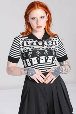 Women Hell Bunny Knitted Tops<Dance Macabre Top
