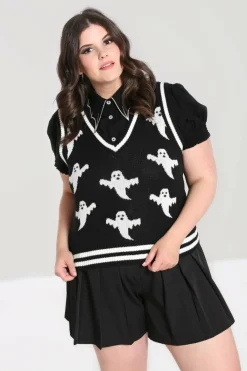 Women Hell Bunny Knitted Tops<Ghost Vest Top