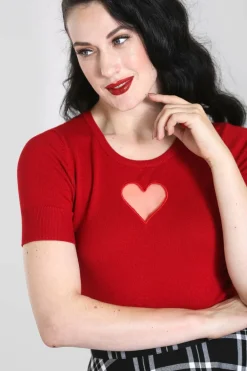 Women Hell Bunny Knitted Tops<Heart Top