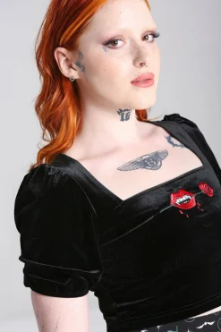Women Hell Bunny Crop Tops<Lilith Top