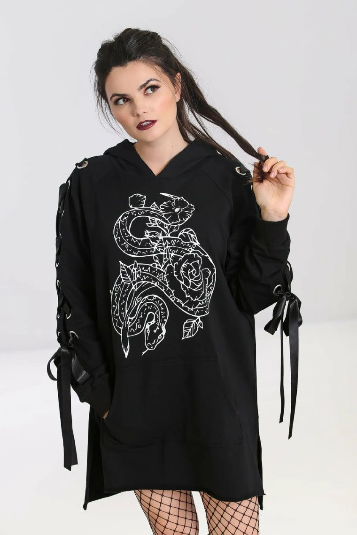 Women Hell Bunny Loungewear<Medusa Hoodie Dress
