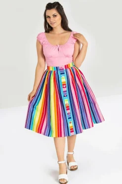 Women Hell Bunny Midi Skirts<Over The Rainbow 50'S Skirt