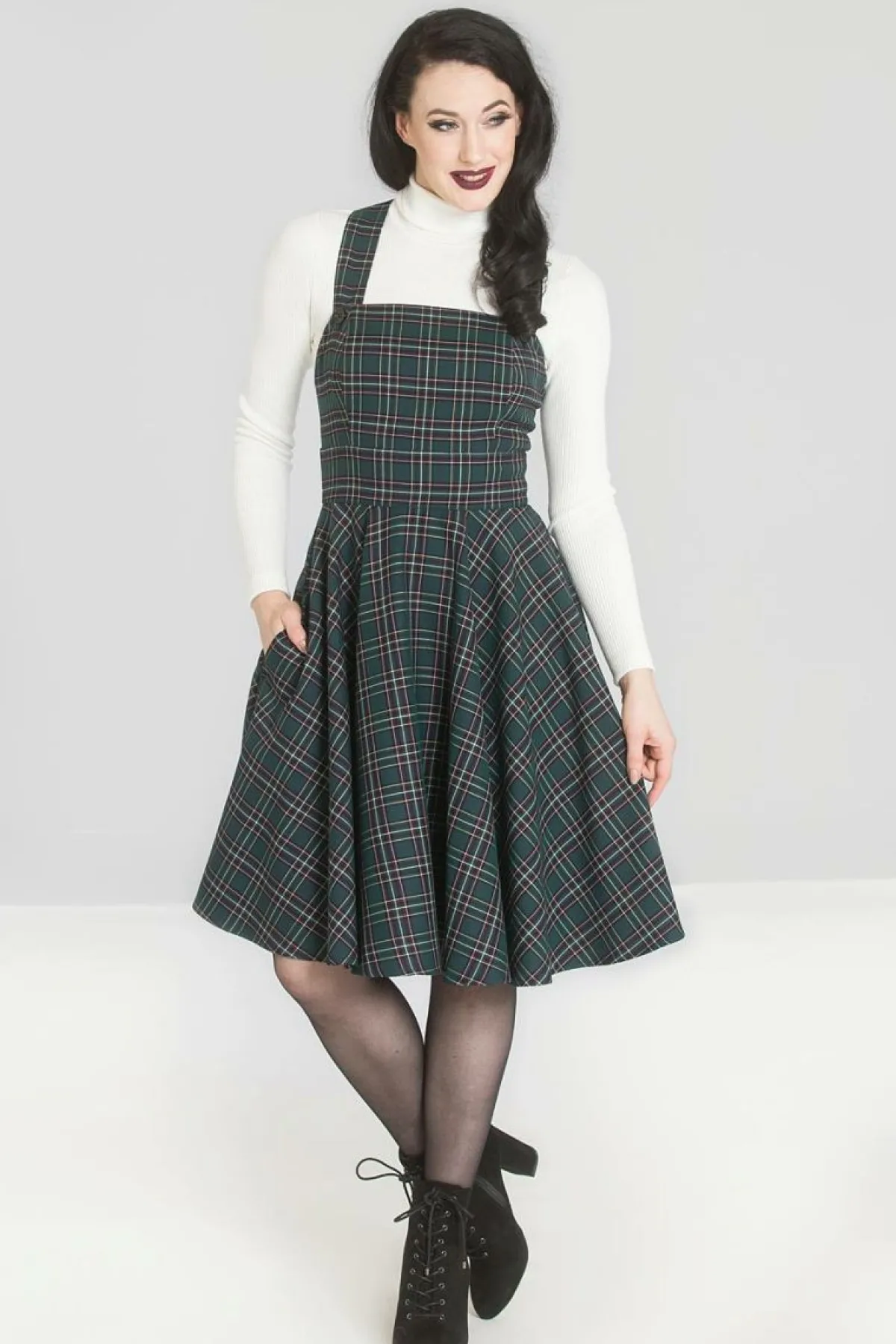 Women Hell Bunny Knee Dresses<Peebles Pinafore Dress