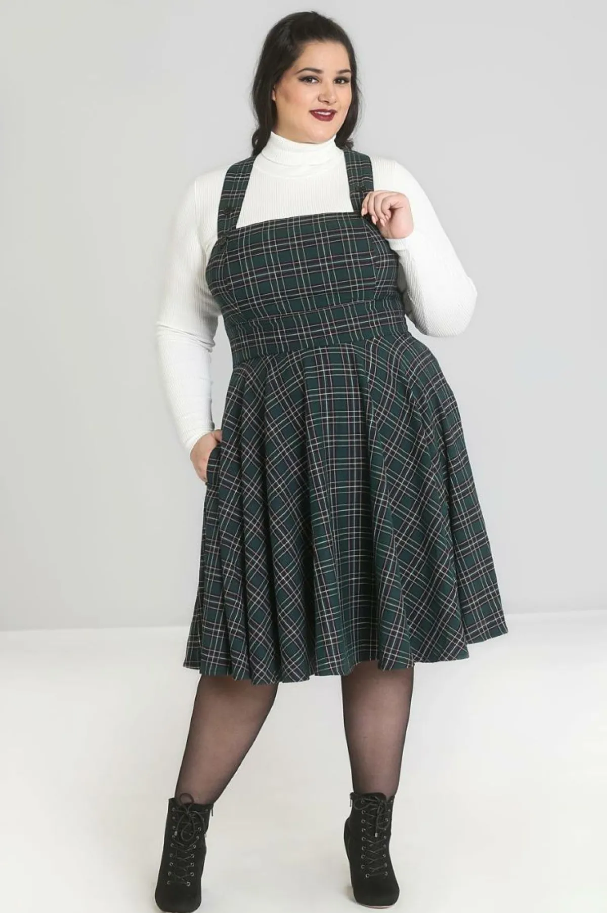 Women Hell Bunny Knee Dresses<Peebles Pinafore Dress