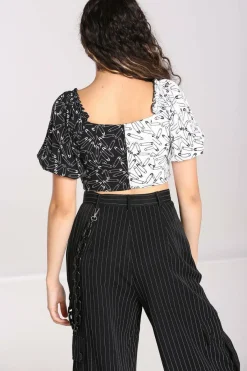 Women Hell Bunny Crop Tops<Safety Pin Crop Top