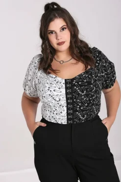 Women Hell Bunny Crop Tops<Safety Pin Crop Top