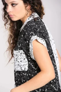 Women Hell Bunny Shirts<Safety Pin Shirt