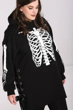 Women Hell Bunny Loungewear<Skeleton Hoodie Dress