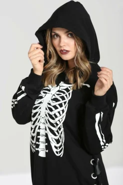 Women Hell Bunny Loungewear<Skeleton Hoodie Dress