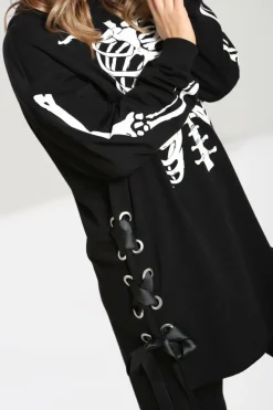 Women Hell Bunny Loungewear<Skeleton Hoodie Dress
