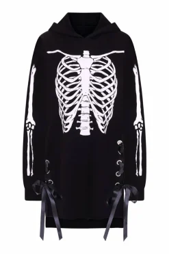 Women Hell Bunny Loungewear<Skeleton Hoodie Dress