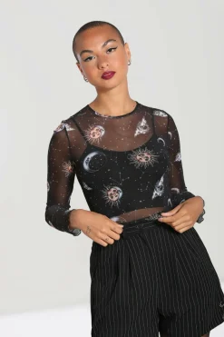 Women Hell Bunny Crop Tops<Solaris Mesh Top