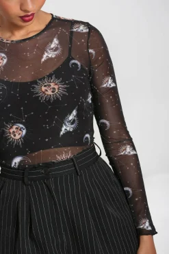 Women Hell Bunny Crop Tops<Solaris Mesh Top