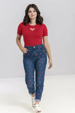 Women Hell Bunny Blouses<Strawberry Denim Jeans
