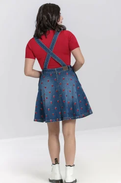 Women Hell Bunny Dresses<Strawberry Denim Pinafore Dress