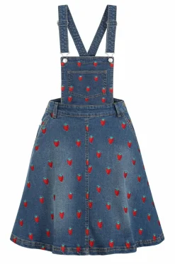 Women Hell Bunny Dresses<Strawberry Denim Pinafore Dress