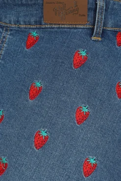 Women Hell Bunny Dresses<Strawberry Denim Pinafore Dress