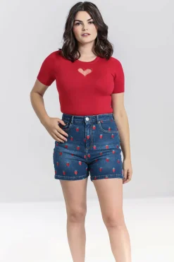 Women Hell Bunny Shorts<Strawberry Denim Shorts