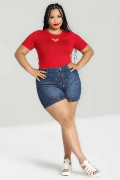 Women Hell Bunny Shorts<Strawberry Denim Shorts