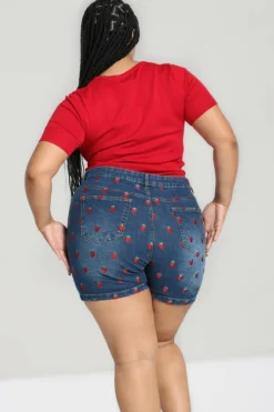 Women Hell Bunny Shorts<Strawberry Denim Shorts