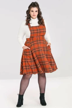Women Hell Bunny Knee Dresses<Tawny Pinafore Dress