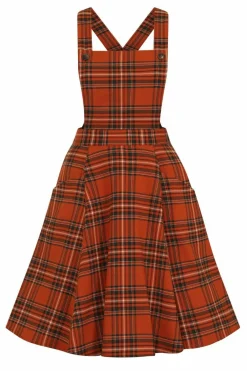 Women Hell Bunny Knee Dresses<Tawny Pinafore Dress