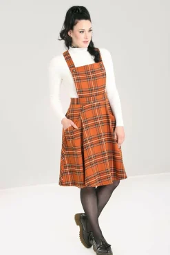 Women Hell Bunny Knee Dresses<Tawny Pinafore Dress