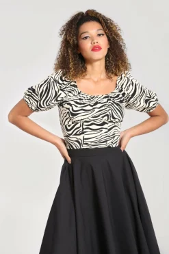 Women Hell Bunny Crop Tops<Zebra Crop Top