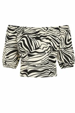 Women Hell Bunny Crop Tops<Zebra Crop Top