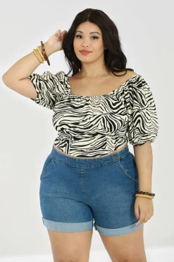 Women Hell Bunny Crop Tops<Zebra Crop Top